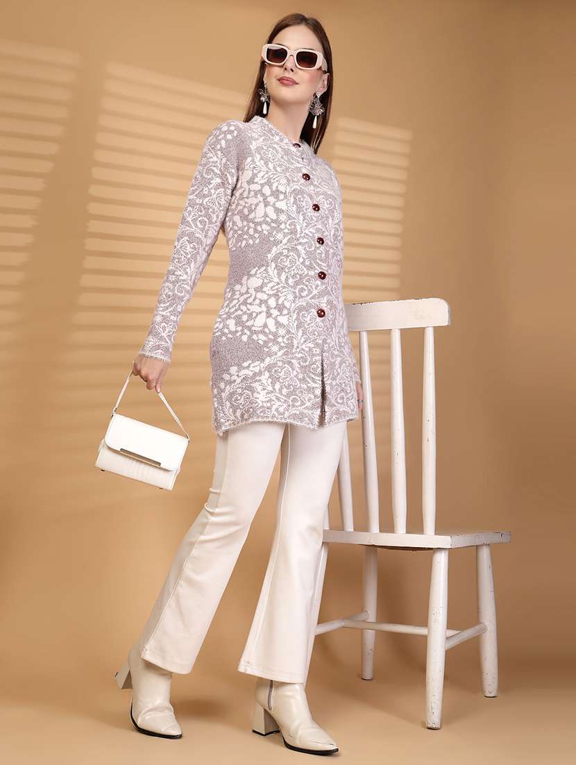women self designed long sleeve cardigan - 22088557 - Standard Image - 5