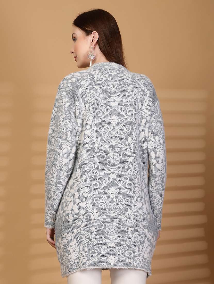 women self designed long sleeve cardigan - 22088558 - Standard Image - 3