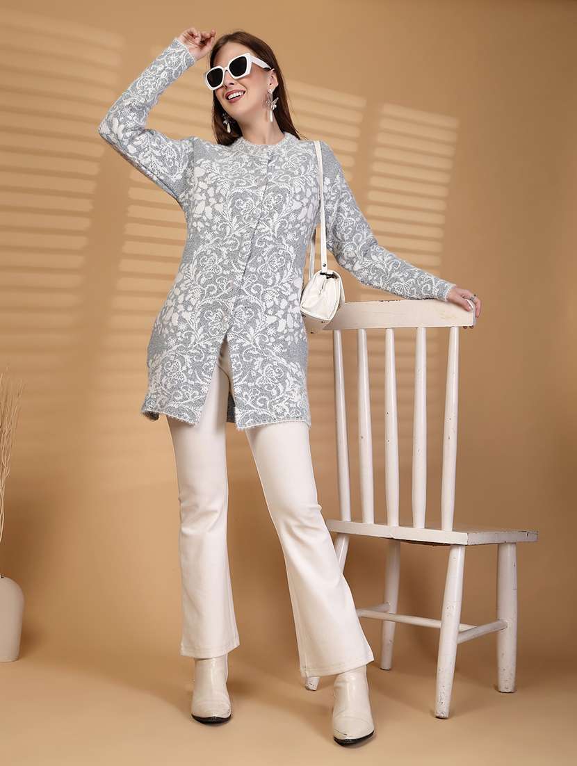women self designed long sleeve cardigan - 22088558 - Standard Image - 5