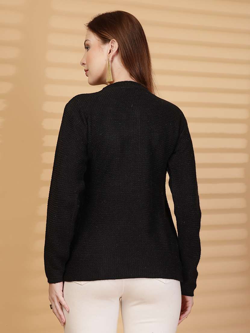 women self designed long sleeve cardigan - 22088561 -  Standard Image - 3