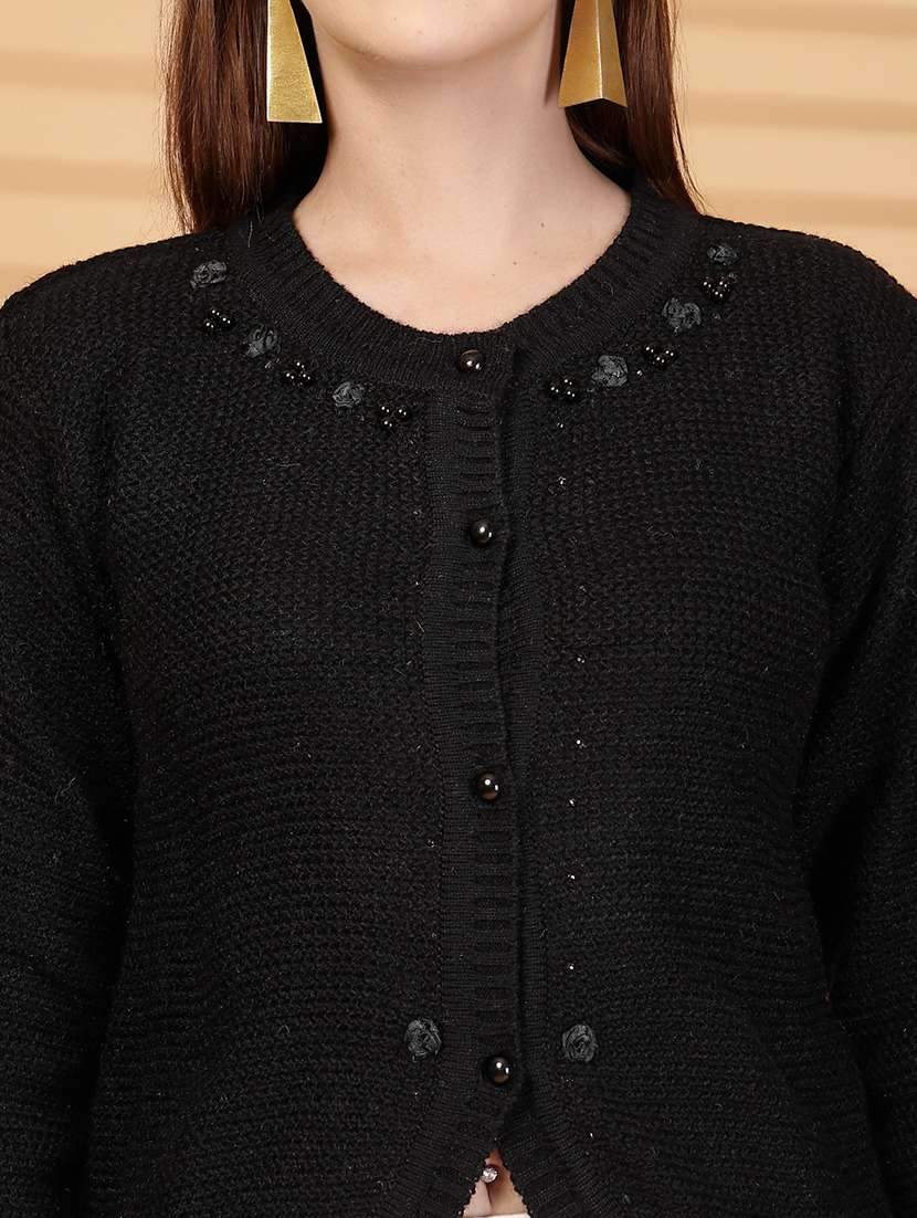 women self designed long sleeve cardigan - 22088561 -  Standard Image - 5