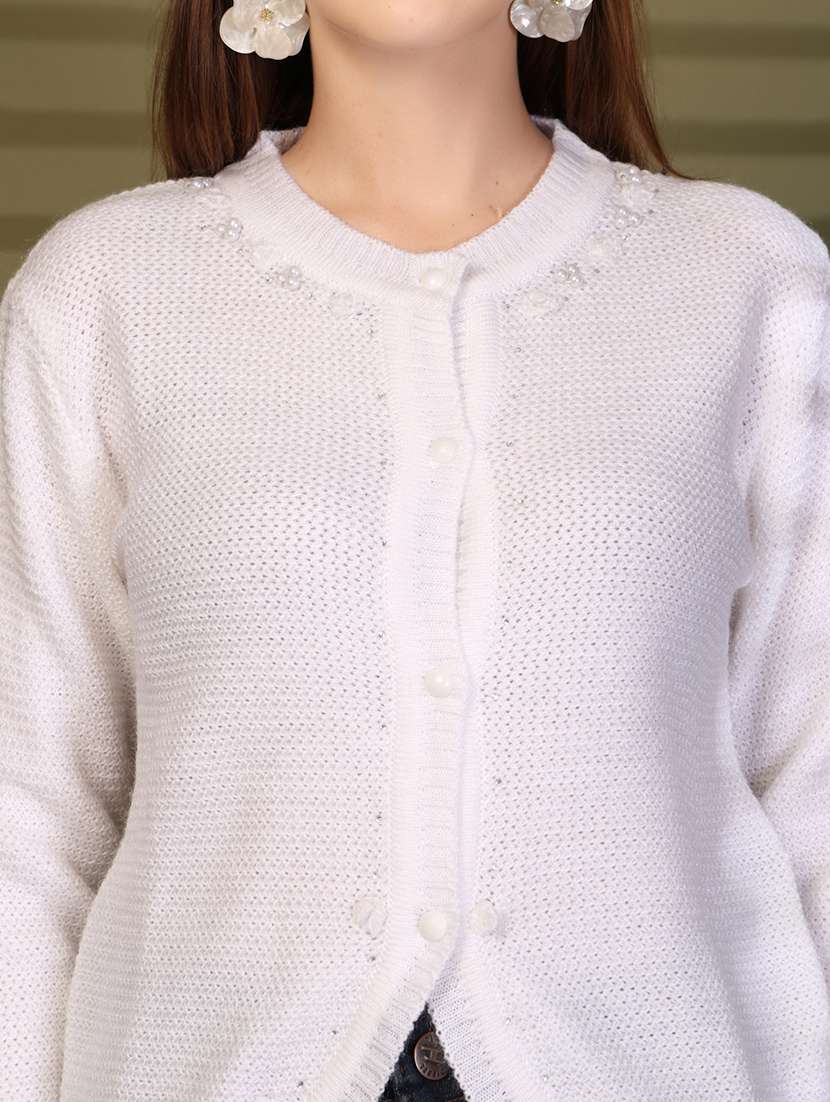 women self designed long sleeve cardigan - 22088562 -  Standard Image - 5