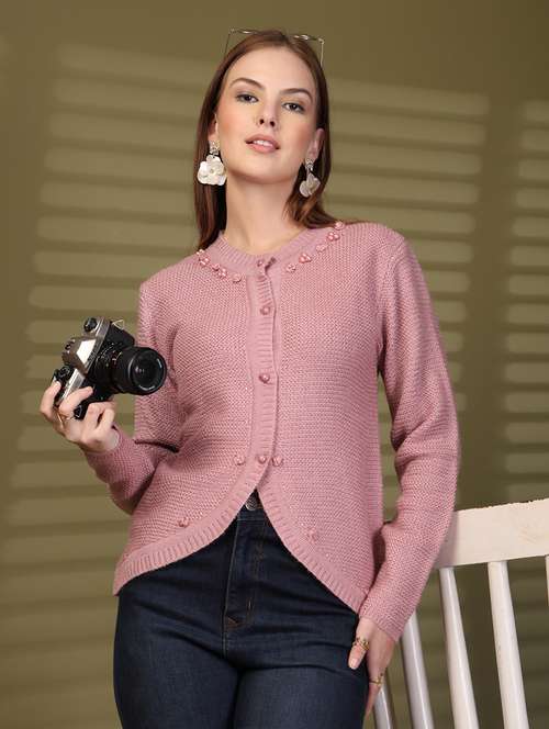 women self designed long sleeve cardigan - 22088563 - Standard Image - 0