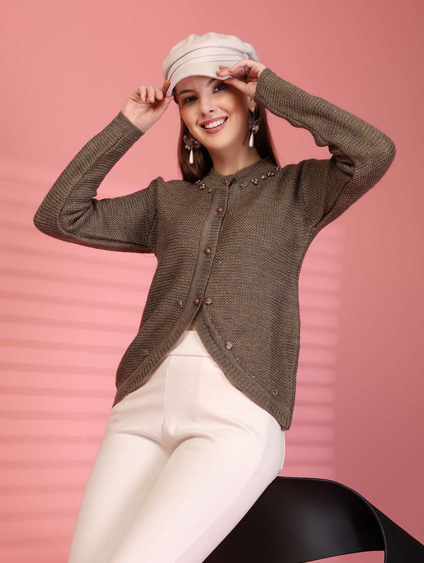 women self designed long sleeve cardigan - 22088564 -  Zoom Image - 0