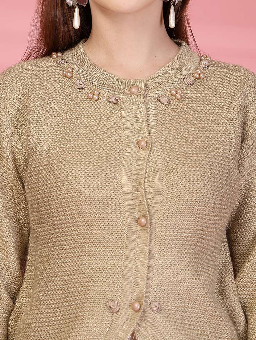 women self designed long sleeve cardigan - 22088565 -  Standard Image - 5