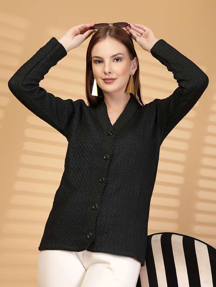 women self designed long sleeve cardigan