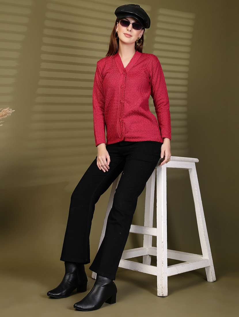 women solid long sleeve cardigan - 22088567 -  Standard Image - 5