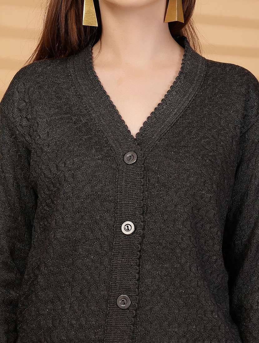 women self designed long sleeve cardigan - 22088568 -  Standard Image - 5