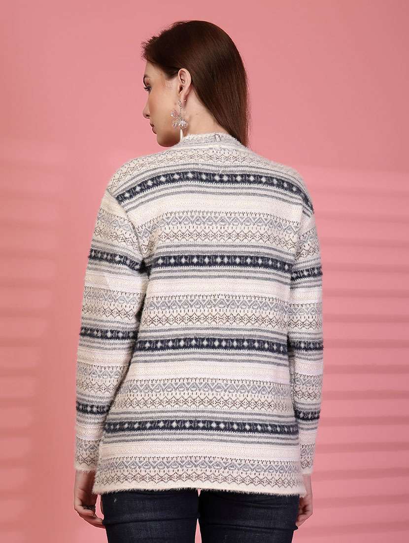 women self designed long sleeve cardigan - 22088575 -  Standard Image - 3