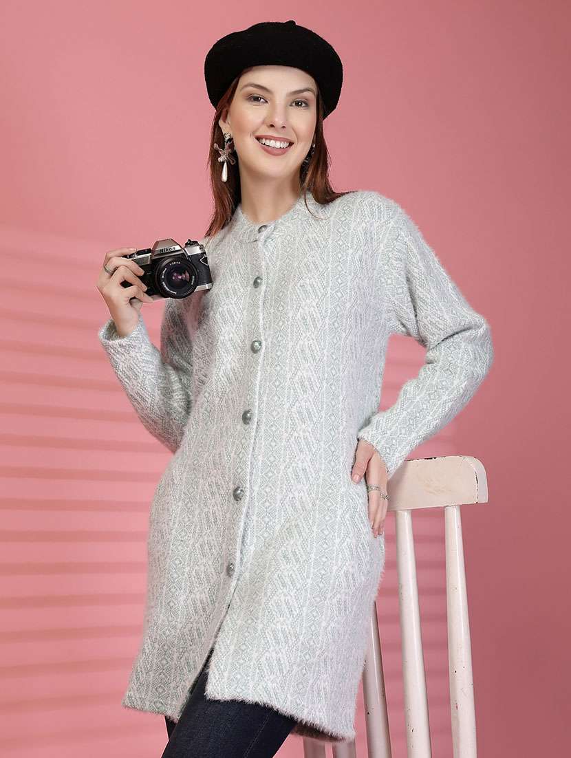 women self designed long sleeve cardigan - 22088577 -  Zoom Image - 0