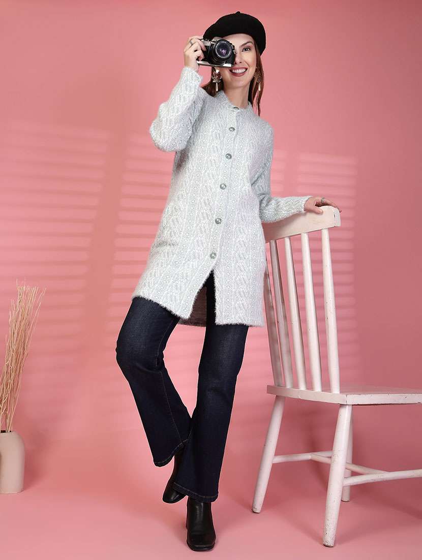 women self designed long sleeve cardigan - 22088577 -  Standard Image - 5