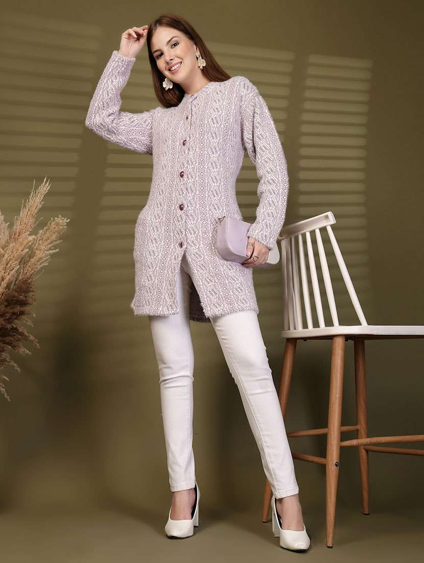 women self designed long sleeve cardigan - 22088578 - Standard Image - 5