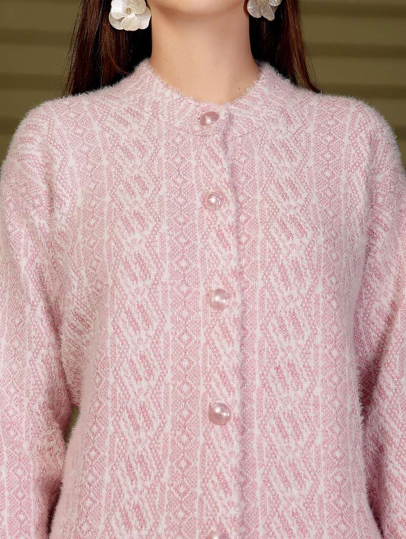 women self designed long sleeve cardigan - 22088579 - Standard Image - 5