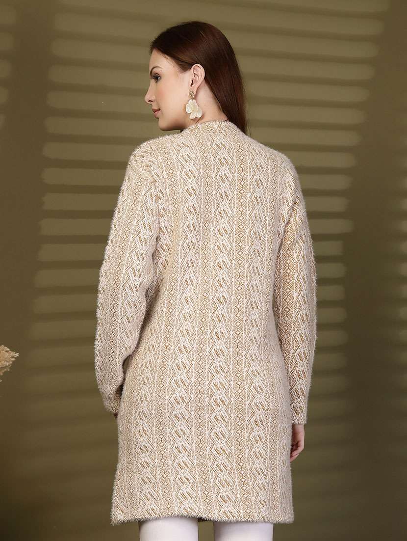 women self designed long sleeve cardigan - 22088580 - Standard Image - 3