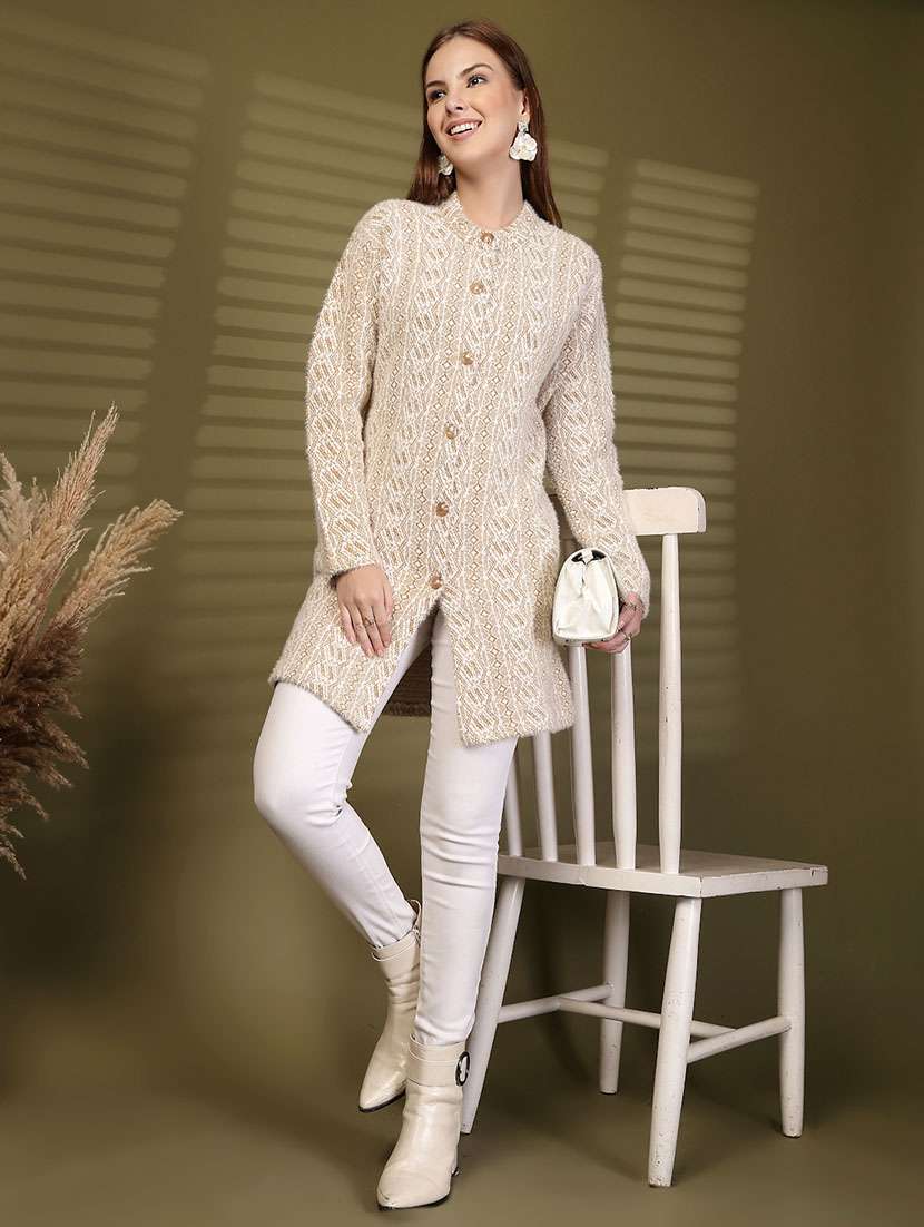 women self designed long sleeve cardigan - 22088580 - Standard Image - 5