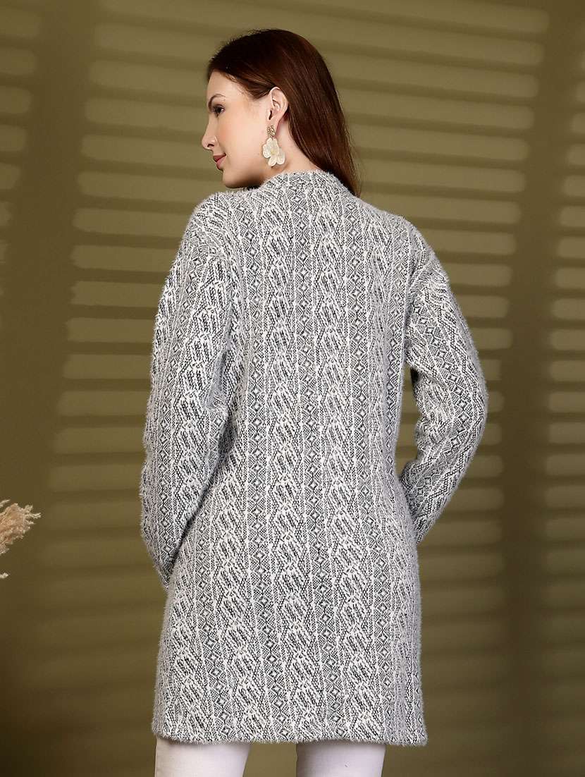 women self designed long sleeve cardigan - 22088581 - Standard Image - 3