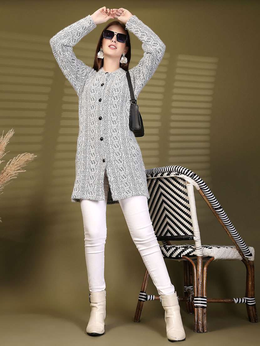 women self designed long sleeve cardigan - 22088581 - Standard Image - 5