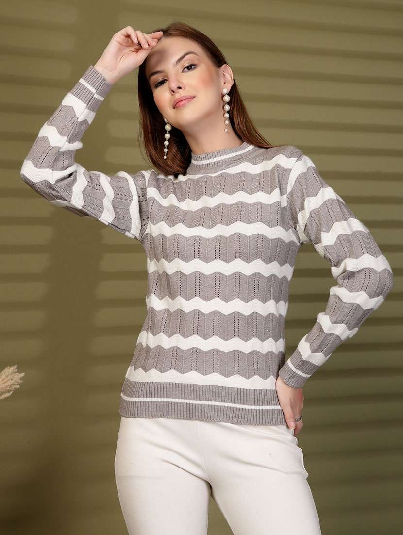 women self designed long sleeve pullover - 22088586 -  Zoom Image - 0