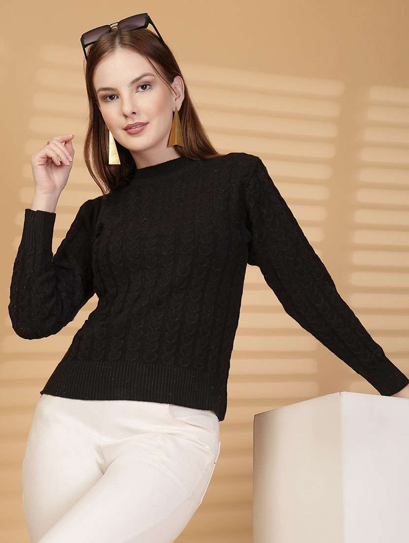 women self designed long sleeve pullover - 22088599 -  Zoom Image - 0