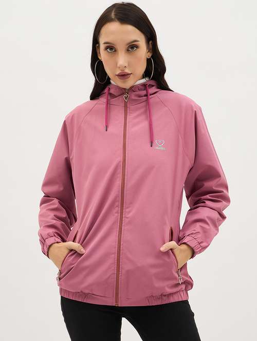 women solid long sleeve windcheater jacket - 22088617 -  Standard Image - 0