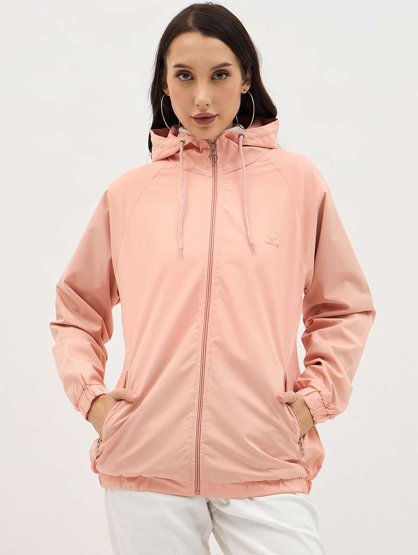 women solid long sleeve windcheater jacket - 22088621 -  Zoom Image - 0