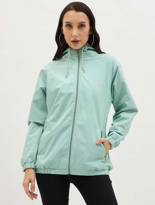 women solid long sleeve windcheater jacket - 22088625 -  Standard Image - 0