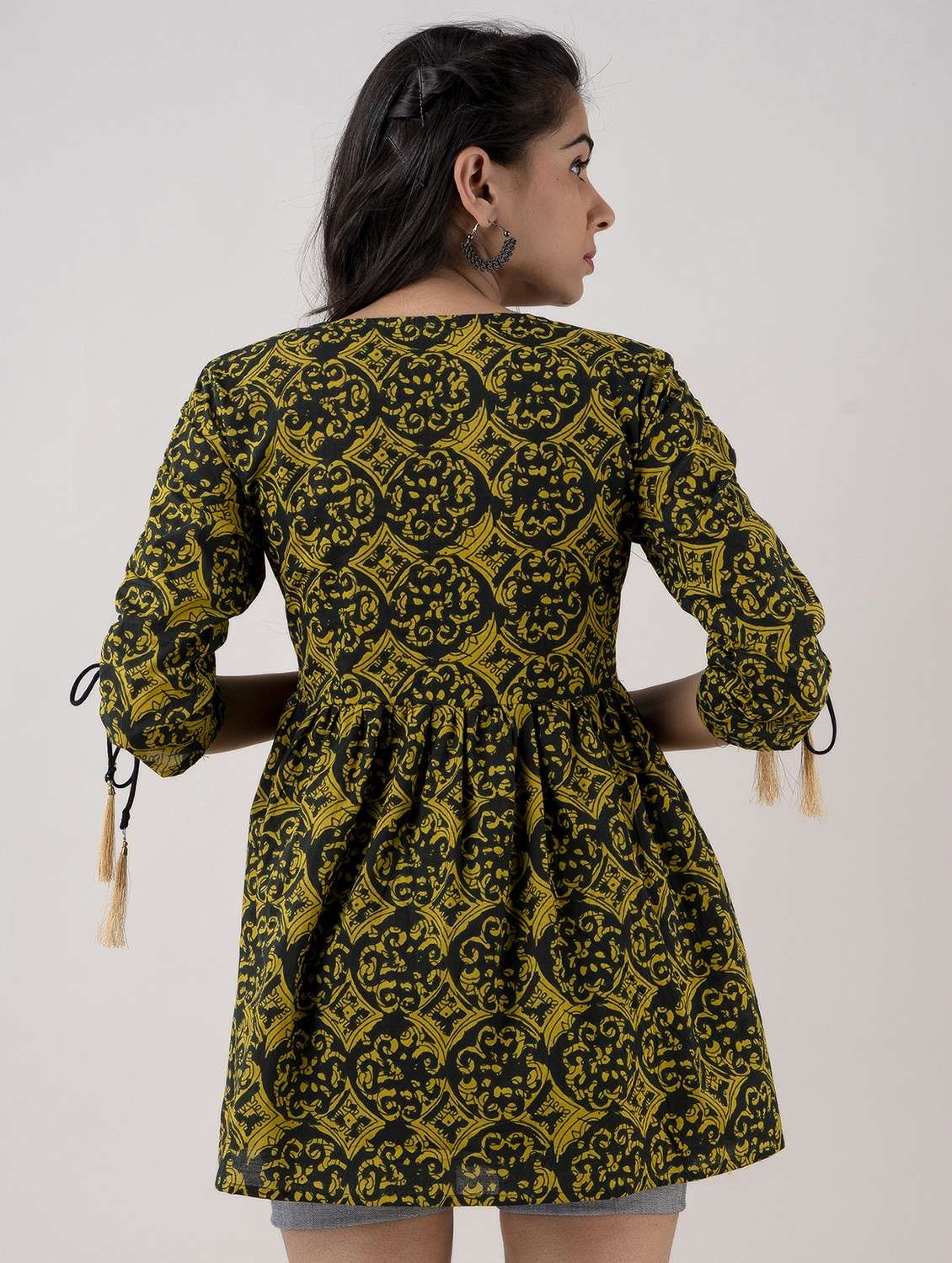 women printed long sleeve flared kurti - 22088694 - Standard Image - 3