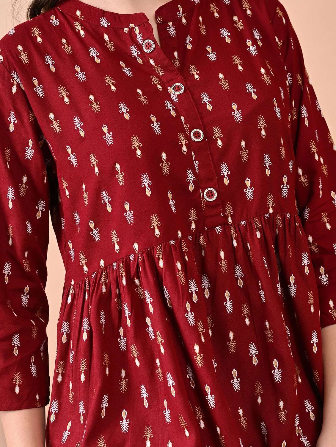 women printed long sleeve flared kurti - 22088695 - Standard Image - 5