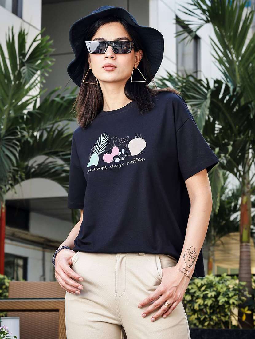 women printed short sleeve regular fit t-shirt