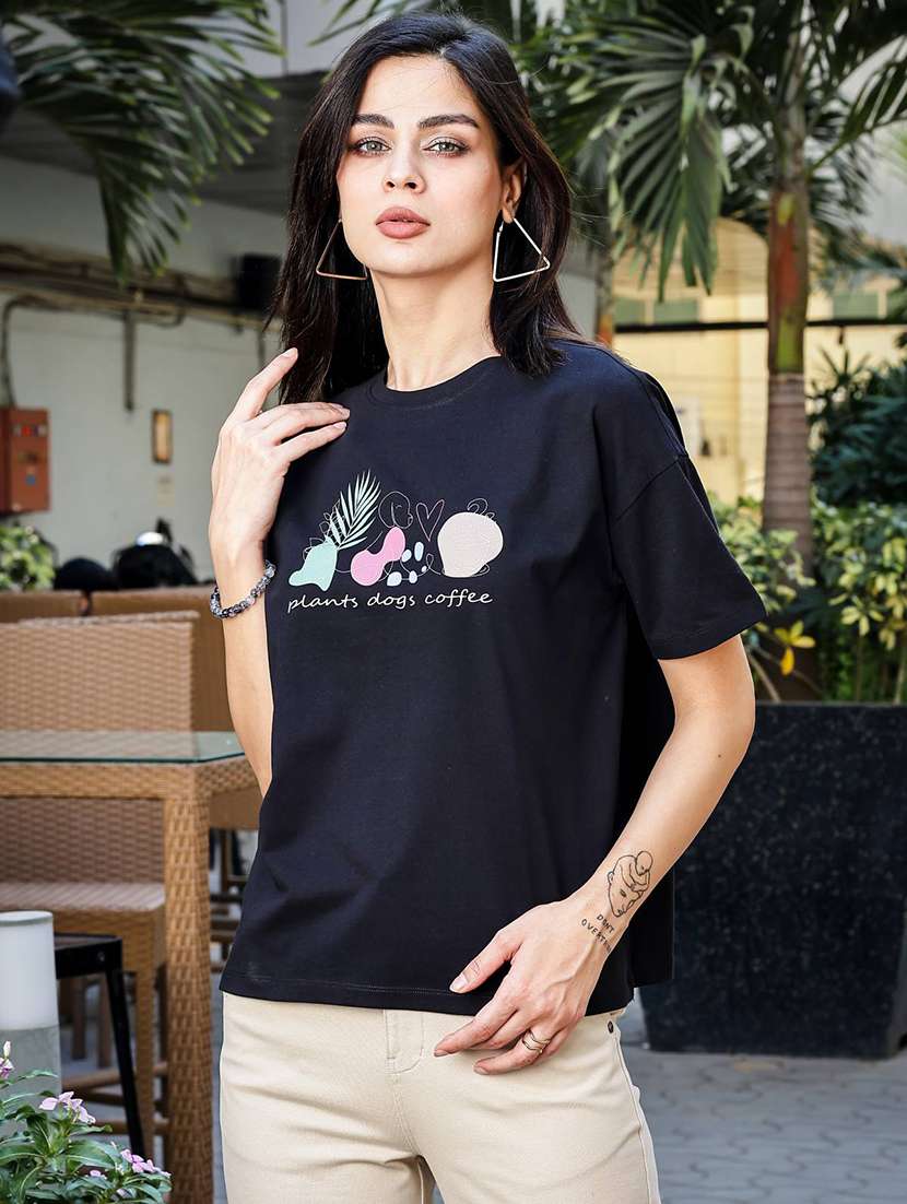women printed short sleeve regular fit t-shirt - 22088775 -  Standard Image - 3
