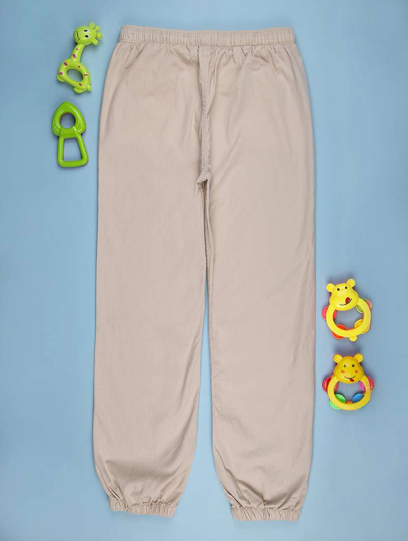 girls solid mid rise relaxed fit jogger