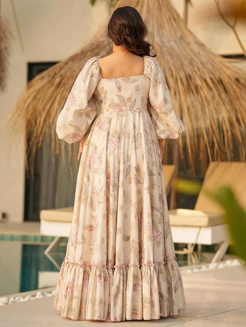 women floral print puff sleeve tiered dress - 22088840 -  Standard Image - 3