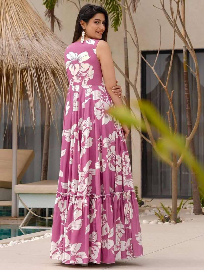 women floral print shoulder strap tiered dress  - 22088841 -  Standard Image - 3