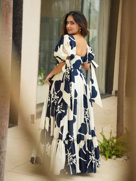 white rayon ballon  dress - 22088855 -  Standard Image - 3