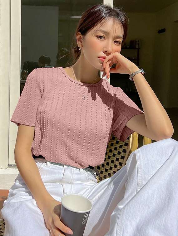 women self designed short sleeve top