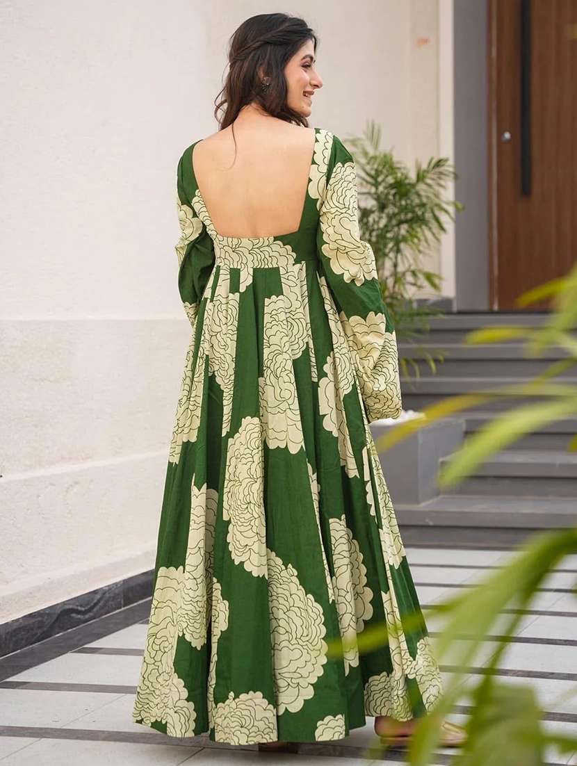 green rayon ballon  dress - 22088884 -  Standard Image - 3