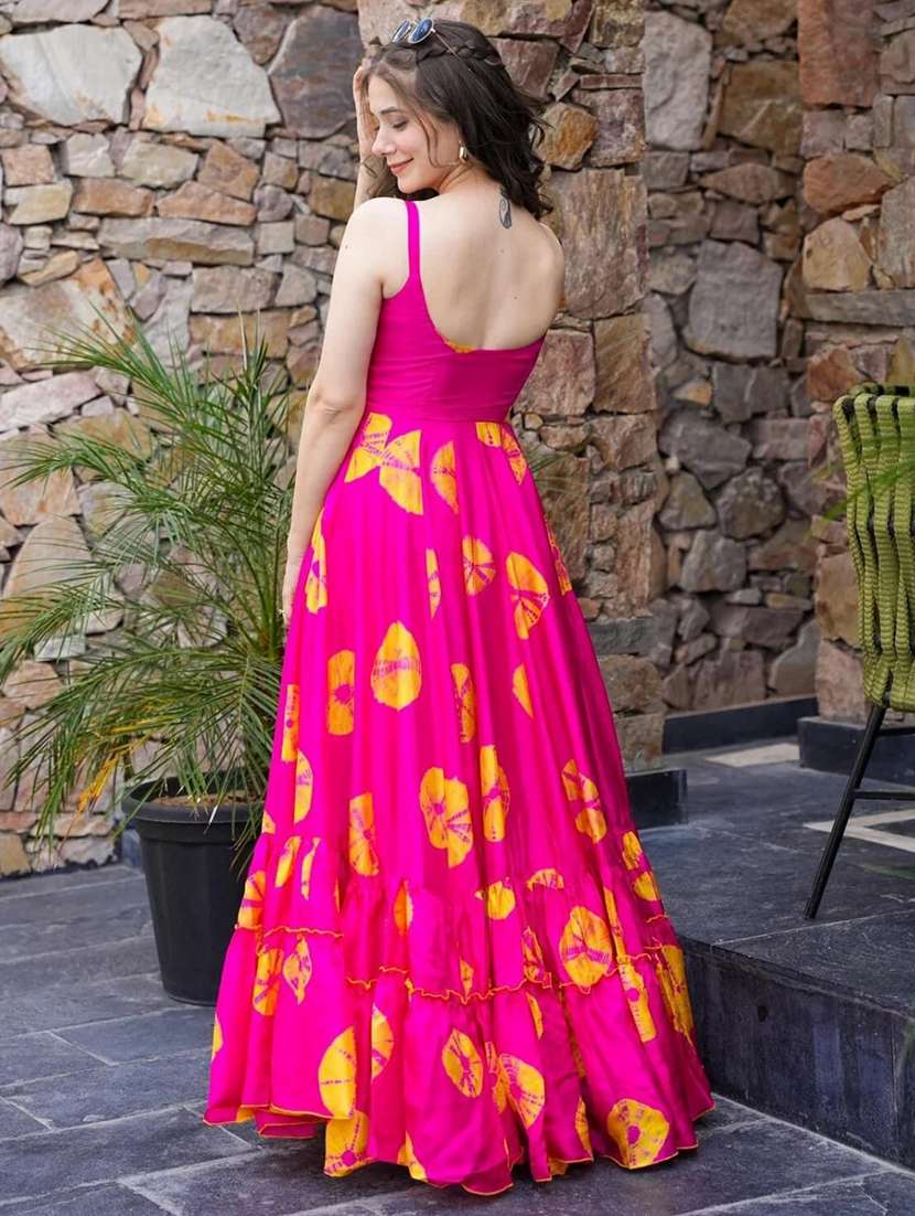 women printed shoulder strap tiered dress - 22088889 -  Standard Image - 3