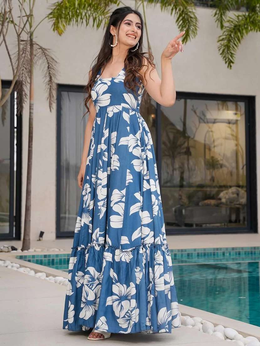 women floral print sleeveless tiered dress - 22088891 -  Standard Image - 3