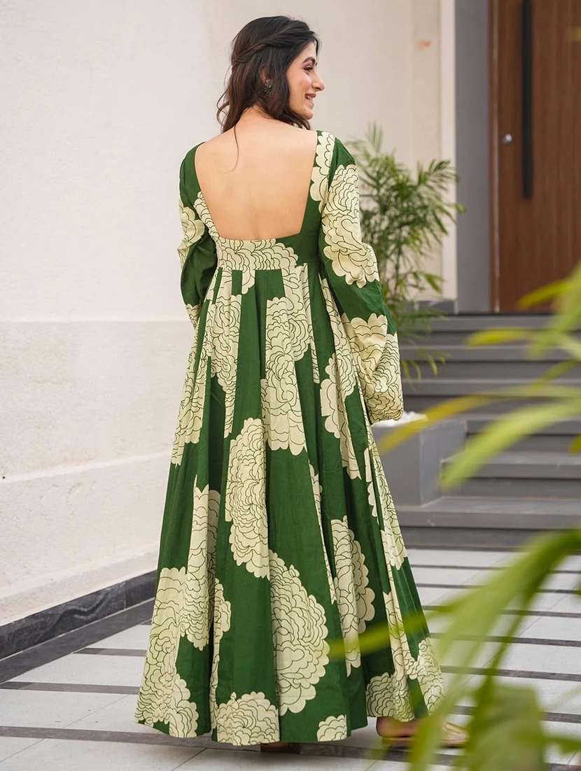 women floral print puff sleeve fit & flare dress - 22088895 -  Standard Image - 3