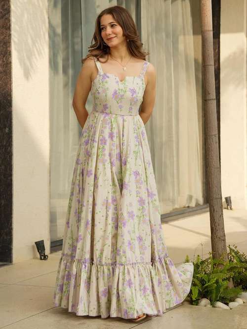 women floral print sleeveless tiered dress - 22088897 -  Standard Image - 0