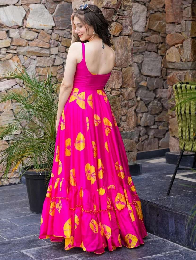 women printed shoulder strap tiered dress - 22088900 -  Standard Image - 3