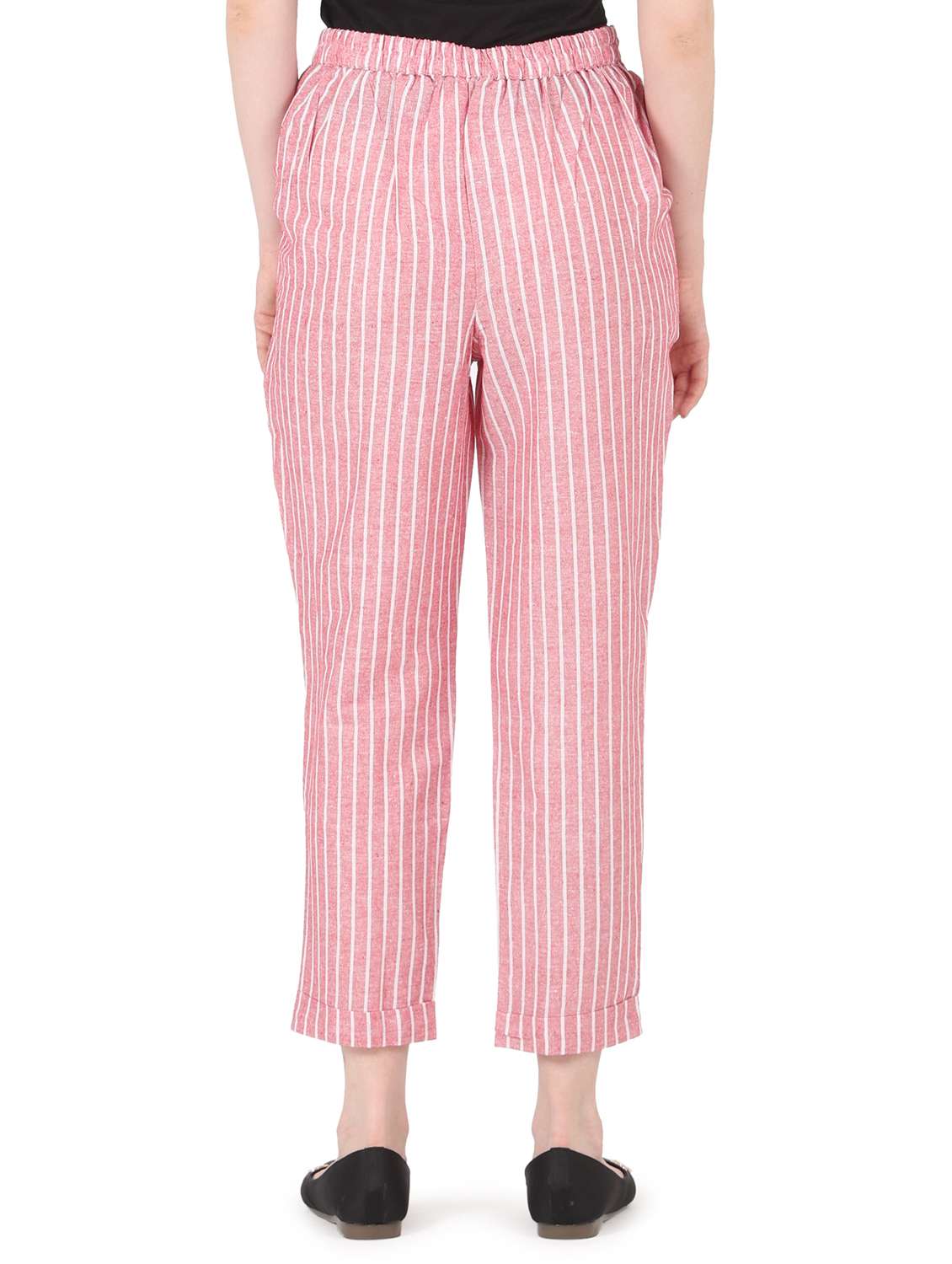 women striped high rise straight trouser - 22088962 -  Standard Image - 3