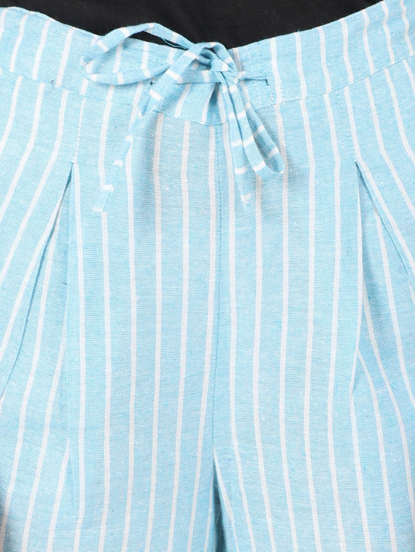 women striped high rise straight trouser - 22088964 - Standard Image - 5