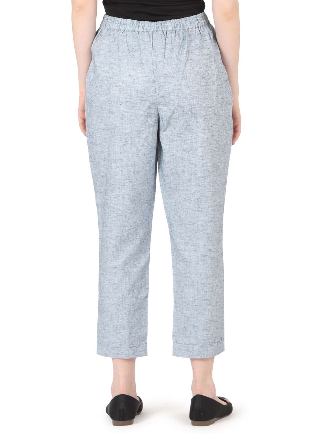 women solid high rise straight trouser - 22088967 - Standard Image - 3