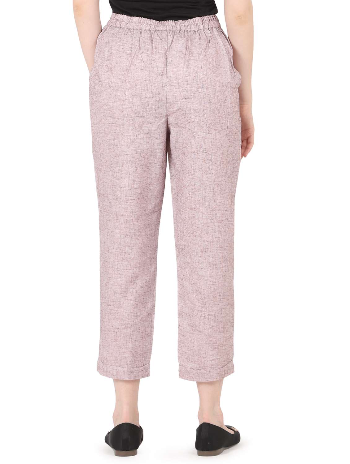women solid high rise straight trouser - 22088968 - Standard Image - 3