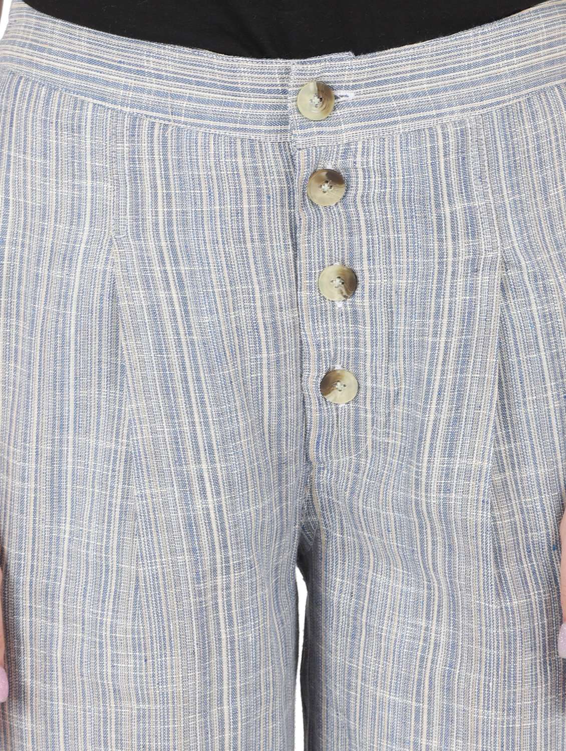 women solid mid rise straight trouser - 22088969 - Standard Image - 5