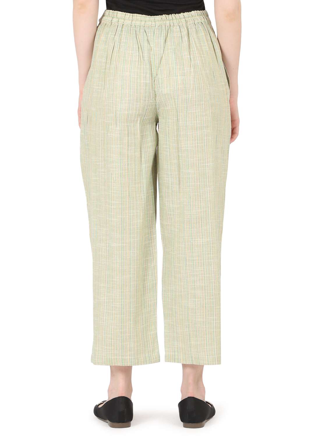women solid high rise straight trouser - 22088971 - Standard Image - 3