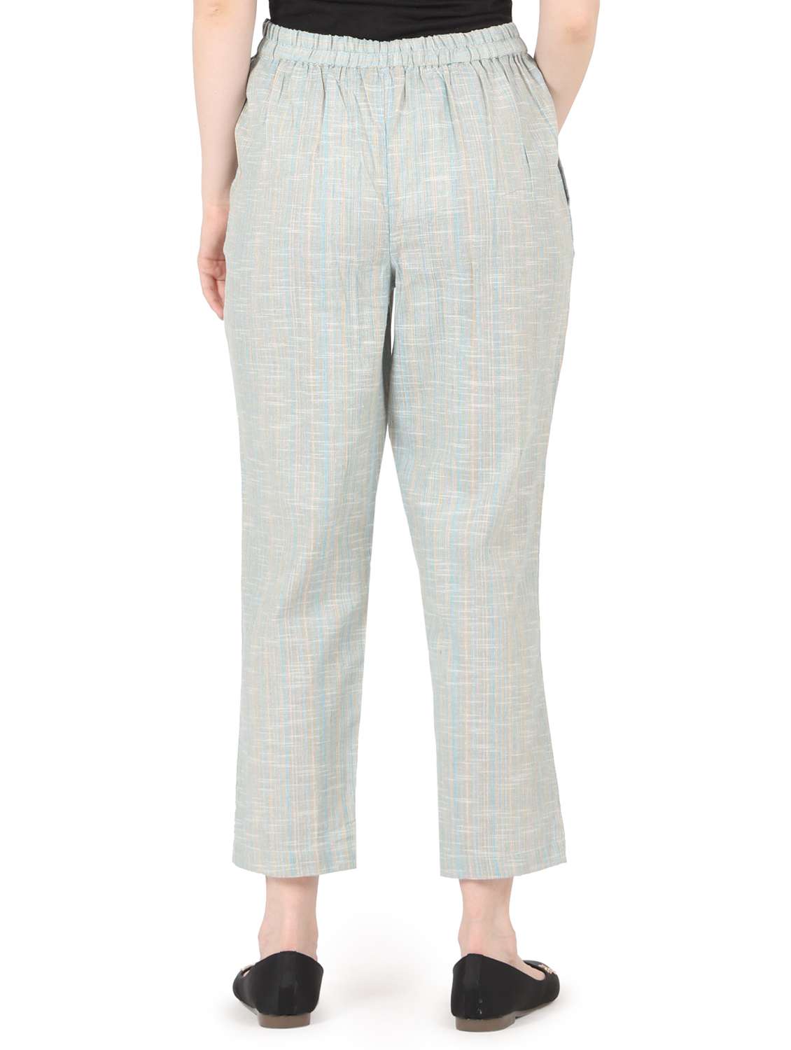 women solid high rise straight trouser - 22088973 - Standard Image - 3