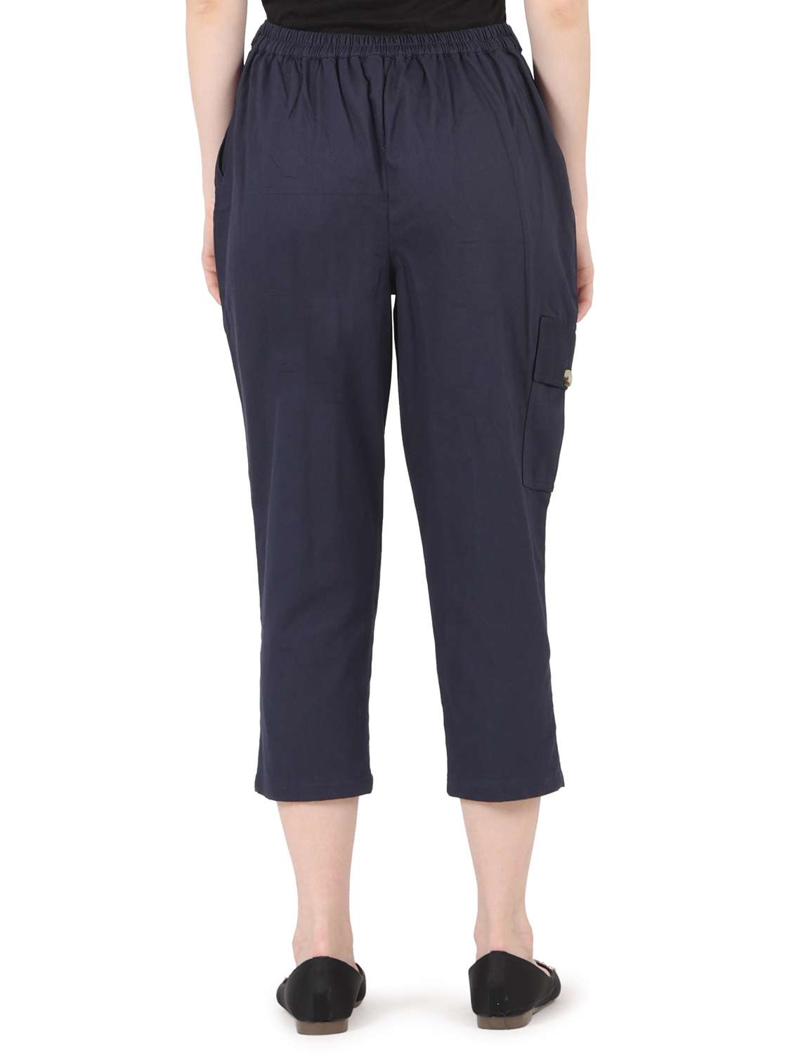 women solid high rise straight trouser - 22088975 - Standard Image - 3