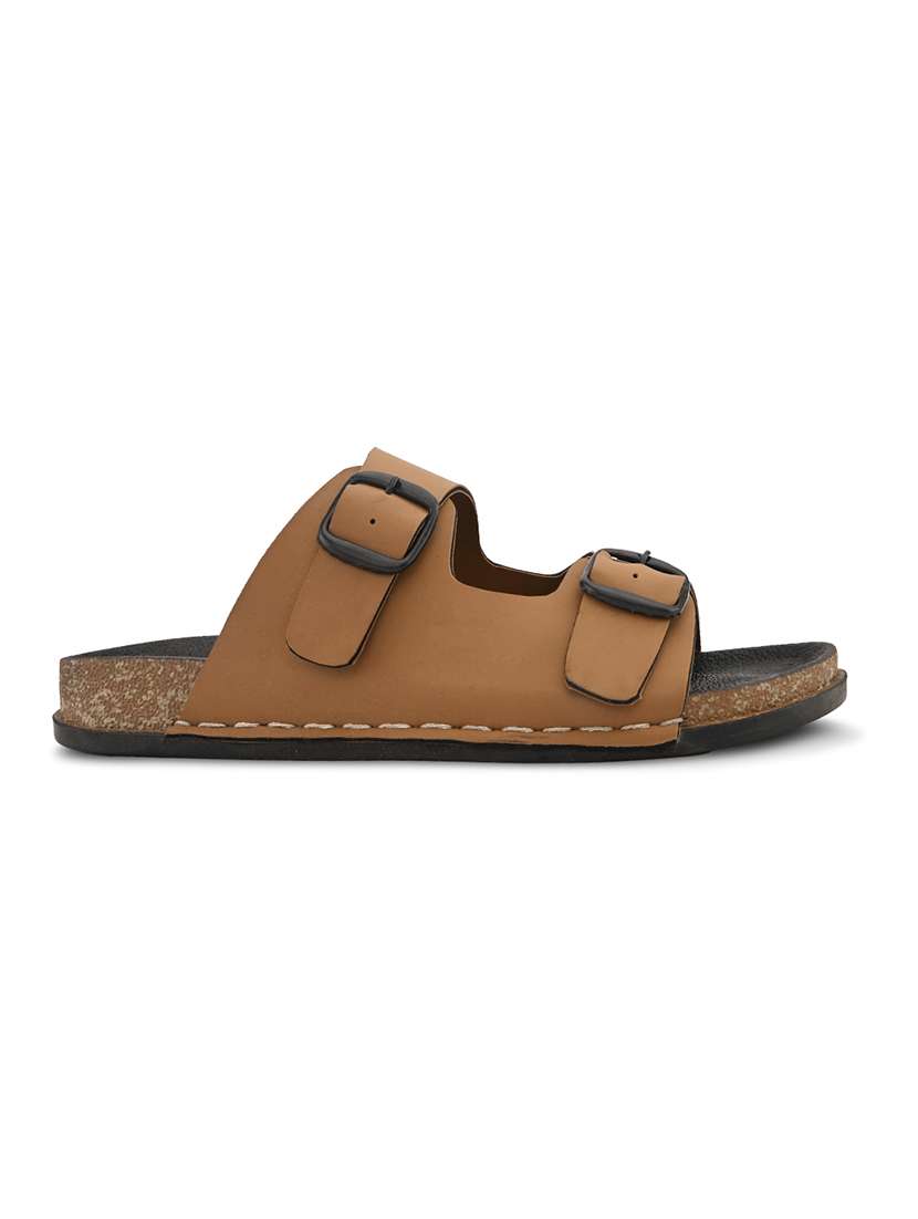 women tan slip on sandal - 22088982 -  Standard Image - 3